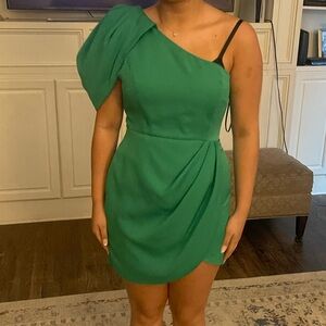 Green one shoulder boutique dress